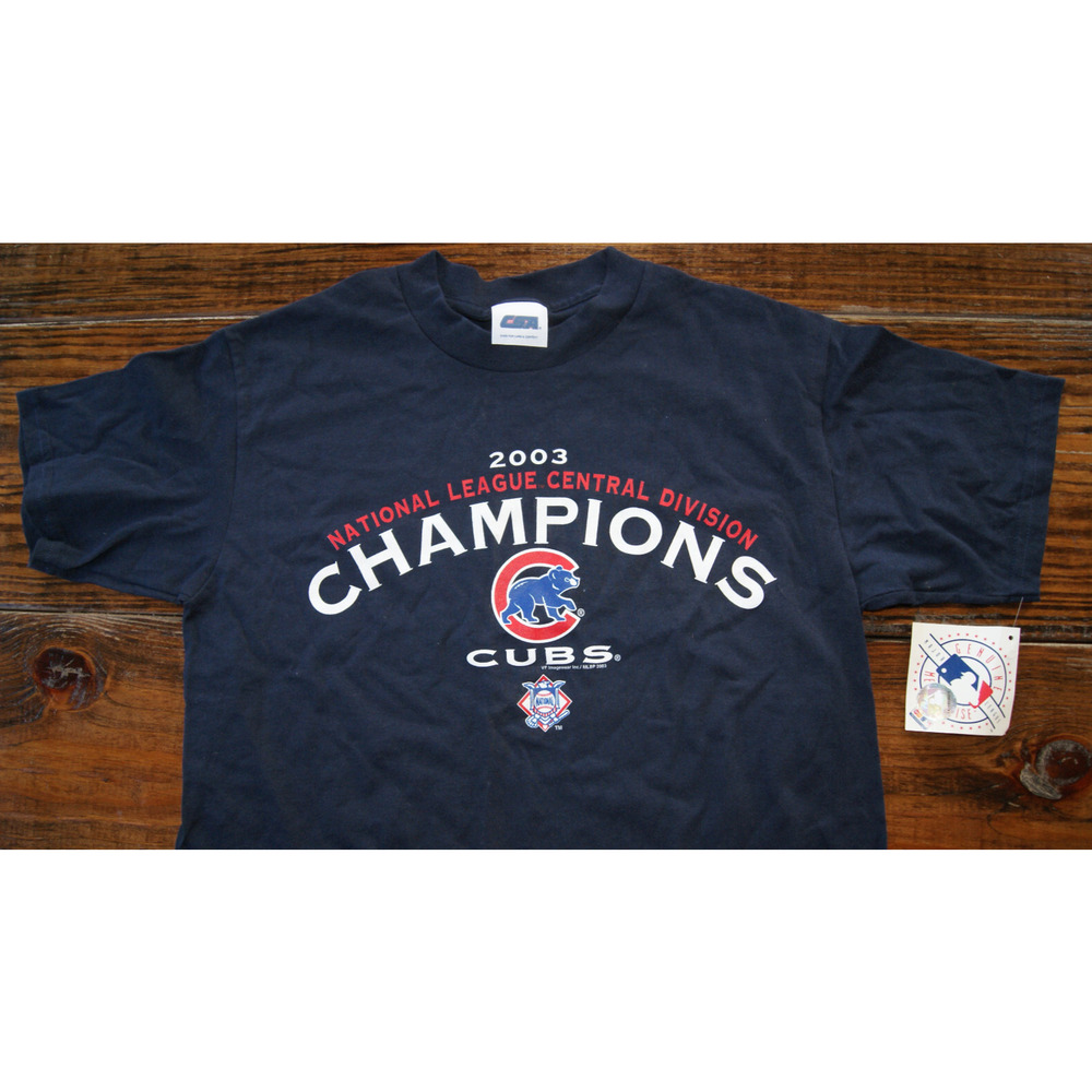 NOS NEW Chicago Cubs 2003 National League Champions Youth XL Blue T-Shirt NWT!
